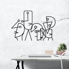 Wallity Damophilus Escultura de Pared de Metal Negra